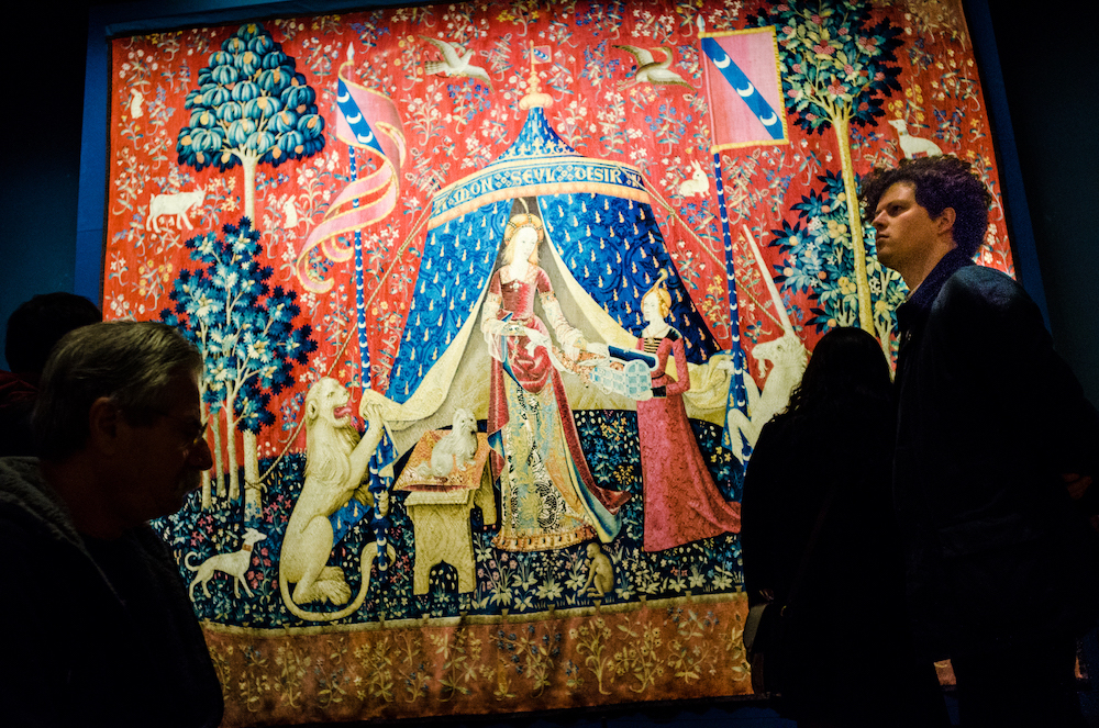 Studying The Lady and the Unicorn tapestries at the Musée de Cluny